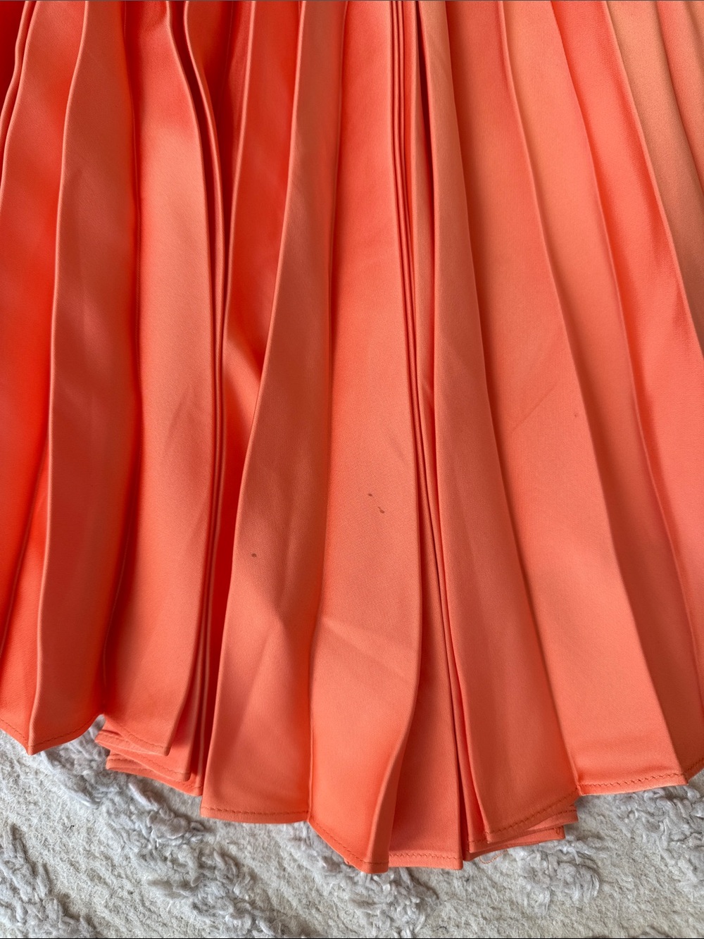 House of Harlow 1960 Coral-Orange Pleated Midi Dress - Picture 6 of 12